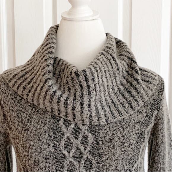 Anthropologie Ruby Moon Sweater Cowl Swing Gray Fuzzy Soft Sweater Size Small - Picture 6 of 12